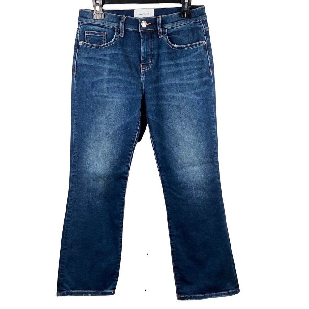 Current Elliott Women's 28 The Boyfriend Mid Rise Ankle Jeans Blue Medium Wash